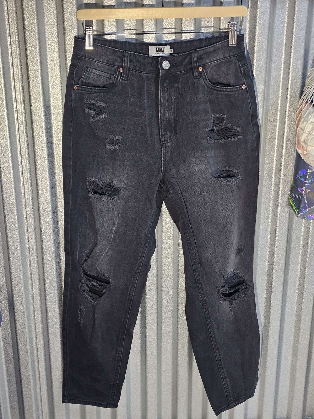 refuge Black Distressed Boyfriend Jeans